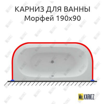 Карниз для ванны Aquatek Морфей 190х90 Усиленный 25 мм MrKARNIZ