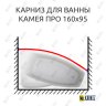 Карниз для ванны Bas Камея Про Передний борт 160х95 Усиленный 25 мм MrKARNIZ фото 1